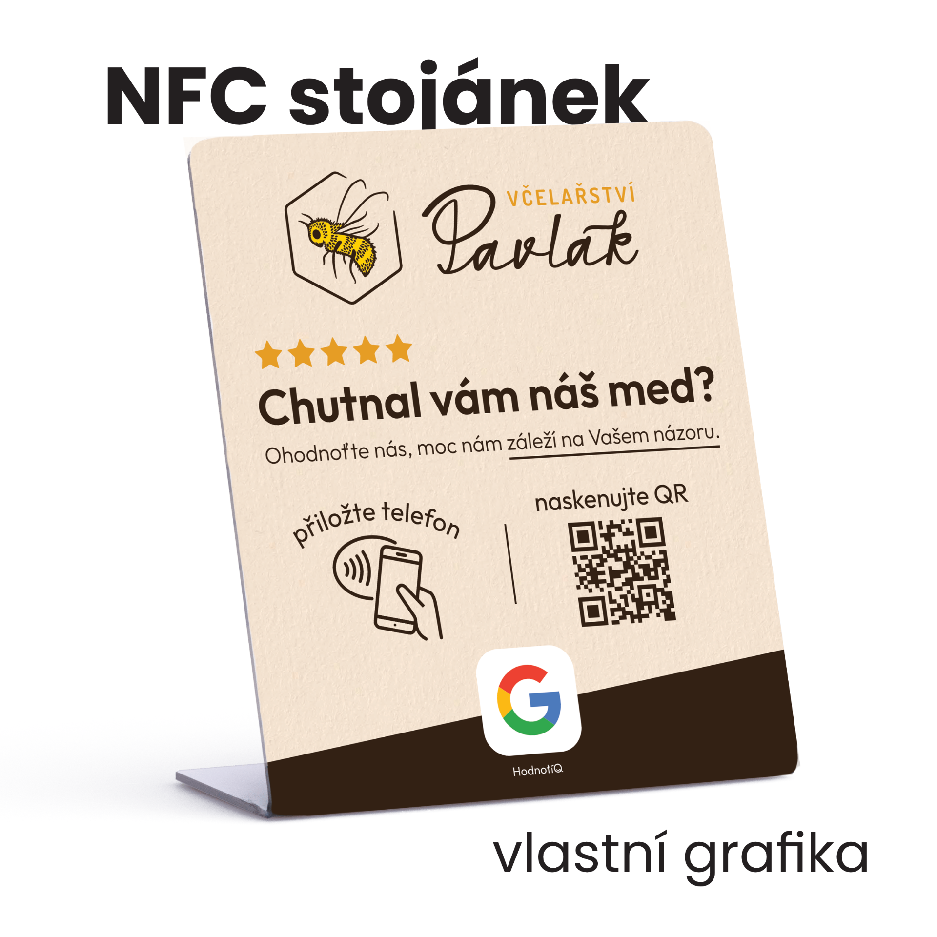 NFC stojánek - vlastní grafika